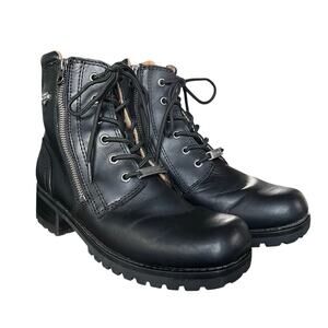 Harley Davidson Women's Asher Black Leather Motorcycle Boots D84250 Size 8 1/2